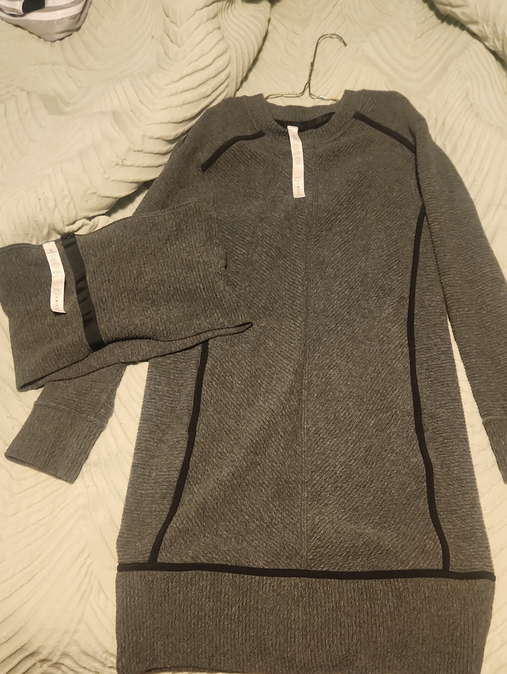 lululemon athletica Gray Quilted Jacket with Black Trim